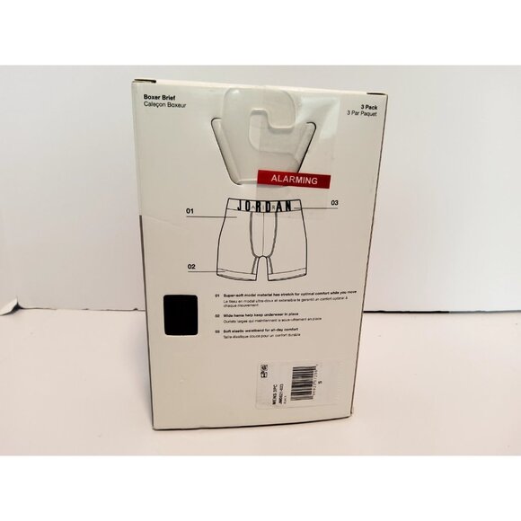 NEW 3 PACK MENS NIKE JORDAN FLIGHT MODAL SUPER SOFT BOXER BRIEF SMALL/P BLACK - Picture 2 of 5